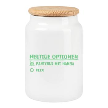 Prénom Hanna - Boîte à biscuits avec couvercle en bois - blanc - Devant