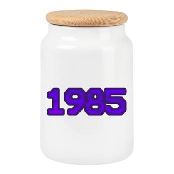 Nerd 1985 - Boîte à biscuits avec couvercle en bois - blanc - Devant