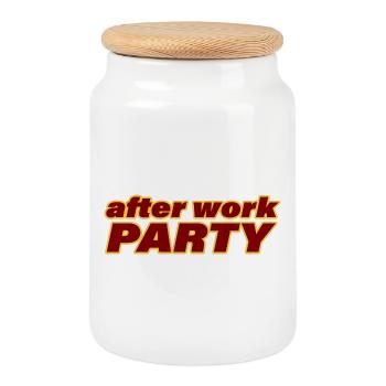 AFTER WORK PARTY - Keksdose mit Holzdeckel - Weiß - Vorne