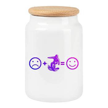 Snowboard vibes for snowboard - Cookie Jar with Wooden Lid - white - Front
