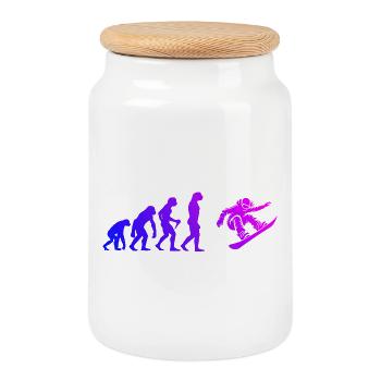 Œuvres de snowboard pour votre tenue féminine - Boîte à biscuits avec couvercle en bois - blanc - Devant
