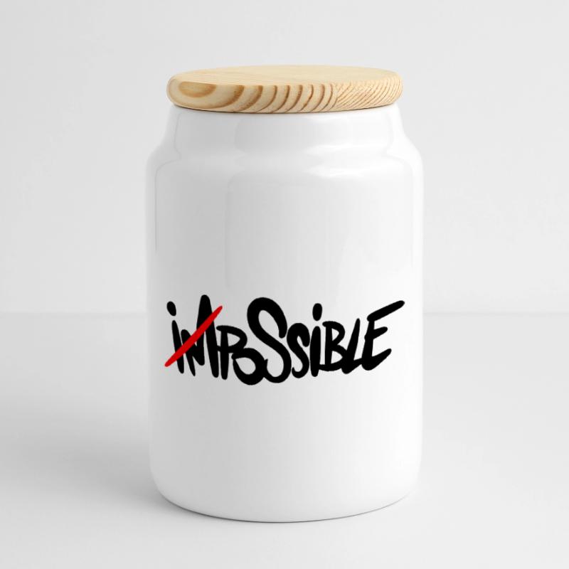 possible Everything is possible Cookie Jar with Wooden Lid