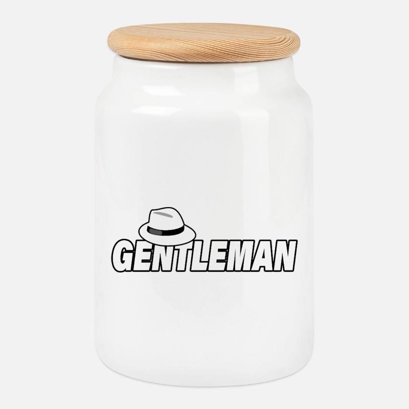GENTLEMAN - Keksdose mit Holzdeckel - Weiß