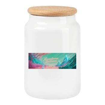 Neurodiverse Brilliance - Cookie Jar with Wooden Lid - white - Front