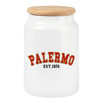 Palermo gegründet 1976 - Keksdose mit Holzdeckel - Weiß - Vorne