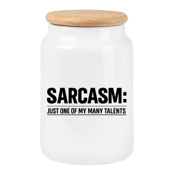 Sarcasm just one of my many talents Sarkasmus - Keksdose mit Holzdeckel - Weiß - Vorne