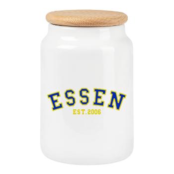 Essen Est. 2006 - Cookie Jar with Wooden Lid - white - Front