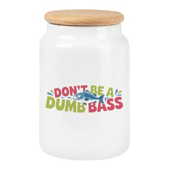 Ne soyez pas un pêcheur drôle de bar idiot en disant avec - Boîte à biscuits avec couvercle en bois - blanc - Devant