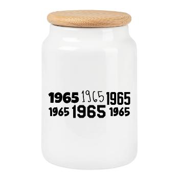 1965 - Awesome since 1965 - Cookie Jar with Wooden Lid - white - Front