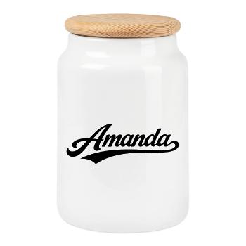 Amanda Name erst, letzte Familiengeschenke - Keksdose mit Holzdeckel - Weiß - Vorne