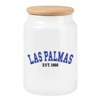 Las Palmas gegründet 1966 - Keksdose mit Holzdeckel - Weiß - Vorne