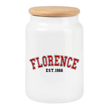 Florence, gegründet 1966 - Keksdose mit Holzdeckel - Weiß - Vorne