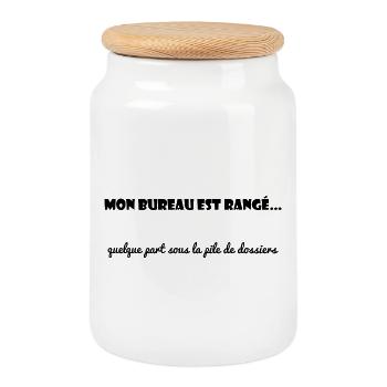 WORK. OFFICE. COLLEAGUE. BUDDY. MESSAGE - Cookie Jar with Wooden Lid - white - Front