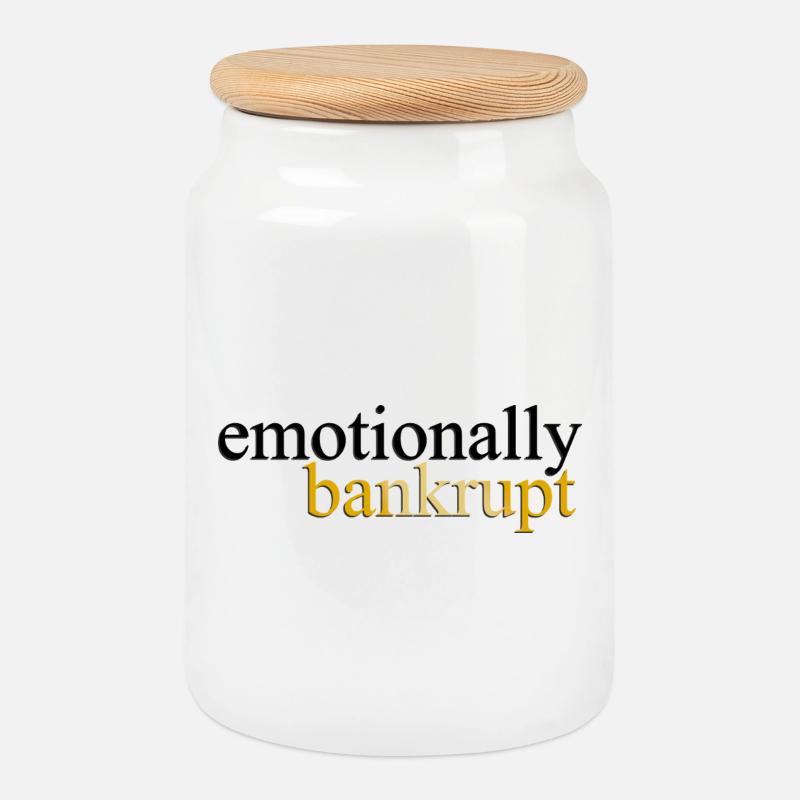 Emotionally Bankrupt Luxury Statement Shirt - Keksdose mit Holzdeckel - Weiß