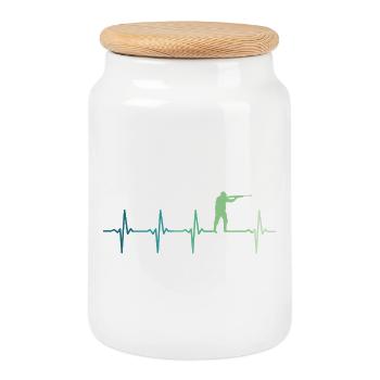 hunting Heartbeat hunter - Cookie Jar with Wooden Lid - white - Front