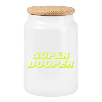 SUPER DOOPER - Cookie Jar with Wooden Lid - white - Front