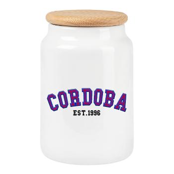 Córdoba Fondé en 1996 - Boîte à biscuits avec couvercle en bois - blanc - Devant