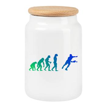 Pickleball pro Geschenk für Pickleball Athlet Fans - Keksdose mit Holzdeckel - Weiß - Vorne