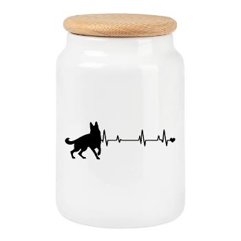 Hund - Keksdose mit Holzdeckel - Weiß - Vorne