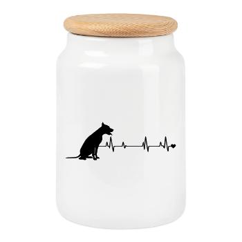 Hund - Keksdose mit Holzdeckel - Weiß - Vorne