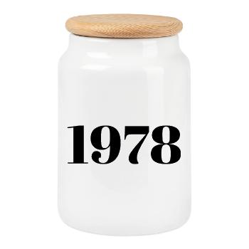 1978 Vintage 1978 Retro 1978 Birthday 1978 - Cookie Jar with Wooden Lid - white - Front