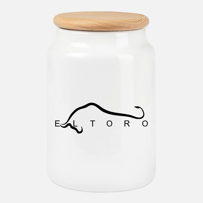 El_Toro - Keksdose mit Holzdeckel - Weiß