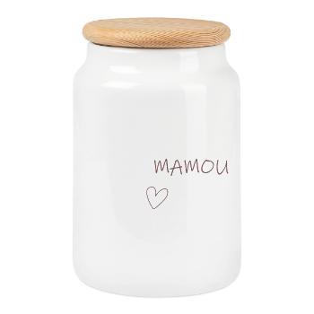 super mamou - Boîte à biscuits avec couvercle en bois - blanc - Devant