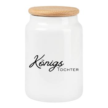 Königs Tochter - Keksdose mit Holzdeckel - Weiß - Vorne