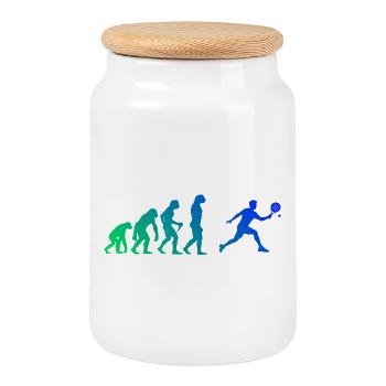 Réservez le padel Les ventilateurs et le padel en salle vont ensemble - Boîte à biscuits avec couvercle en bois - blanc - Devant