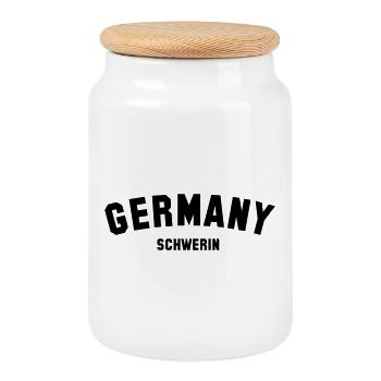Schwerin :::: - Boîte à biscuits avec couvercle en bois - blanc - Devant