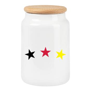 les sports d'étoile, le football - Boîte à biscuits avec couvercle en bois - blanc - Devant