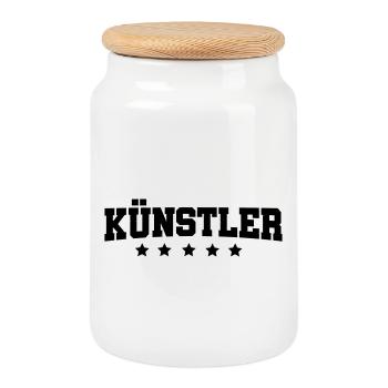 Kuenstler - Keksdose mit Holzdeckel - Weiß - Vorne
