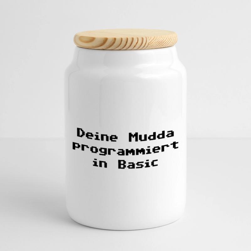 Deine Mudda programmiert in Basic Keksdose mit Holzdeckel