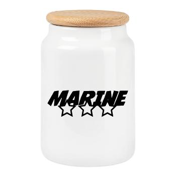 Seemann / Boot / Marine / Meer / Fischer - Keksdose mit Holzdeckel - Weiß - Vorne