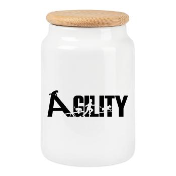 Agility - Boîte à biscuits avec couvercle en bois - blanc - Devant