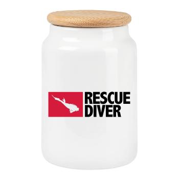 Rescue Diver - Keksdose mit Holzdeckel - Weiß - Vorne