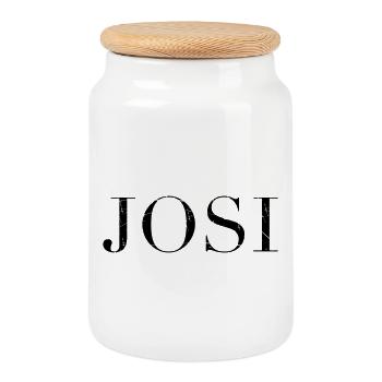 Josi - Keksdose mit Holzdeckel - Weiß - Vorne
