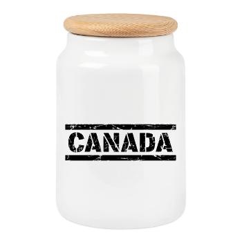 Canada - Boîte à biscuits avec couvercle en bois - blanc - Devant