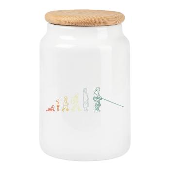 Développement Pêche - Boîte à biscuits avec couvercle en bois - blanc - Devant