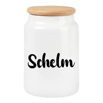 Schelm - Keksdose mit Holzdeckel - Weiß - Vorne