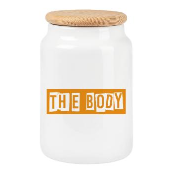 The Body - Cookie Jar with Wooden Lid - white - Front