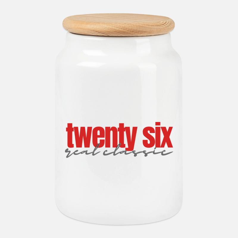 twenty six real classic - Keksdose mit Holzdeckel - Weiß
