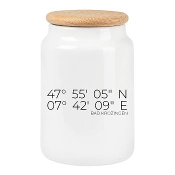 Coordinates Bad Krozingen - Cookie Jar with Wooden Lid - white - Front