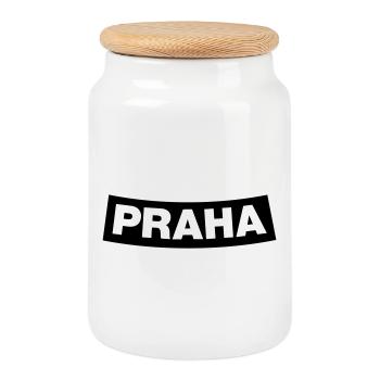 Praha Chapter Element (JGA MC-Rocker-Design) - Keksdose mit Holzdeckel - Weiß - Vorne