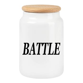 Battle, Schlacht - Keksdose mit Holzdeckel - Weiß - Vorne