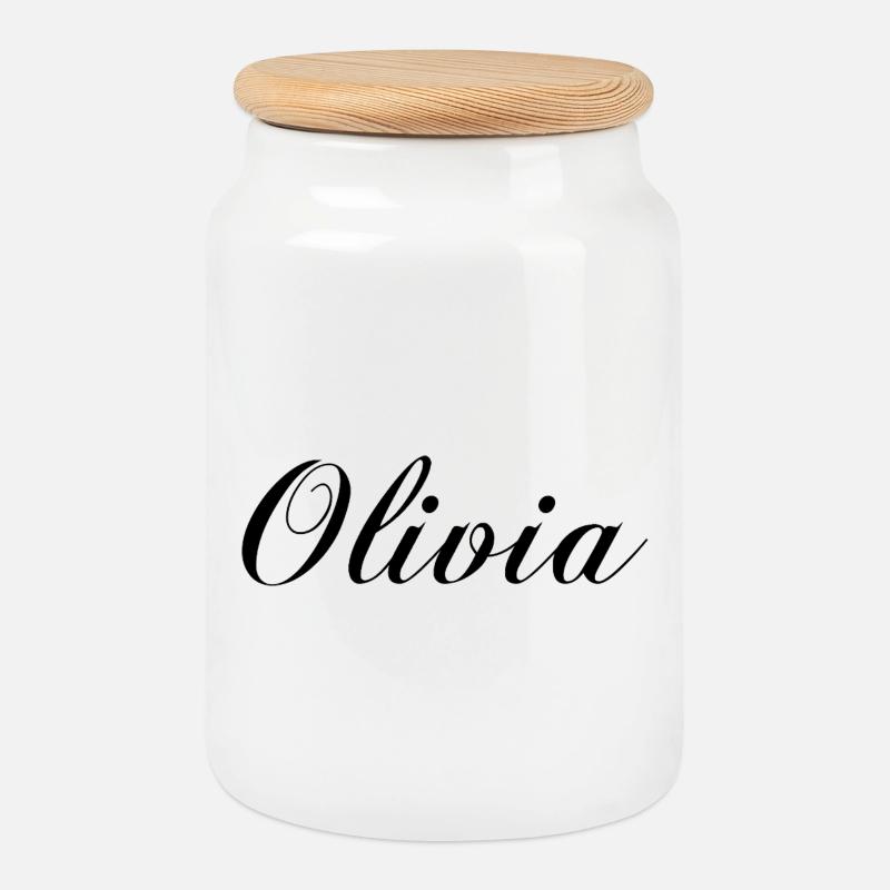 Olivia - Keksdose mit Holzdeckel - Weiß