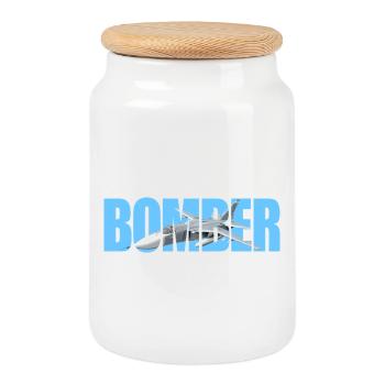 Bomber Su-24 - Cookie Jar with Wooden Lid - white - Front