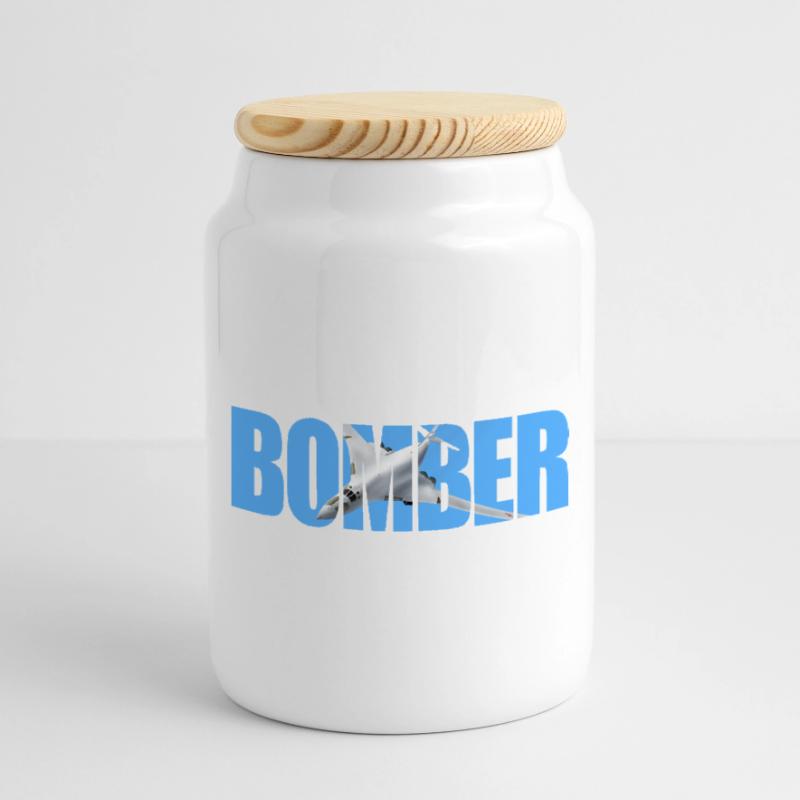 Bomber Tu-160 Cookie Jar with Wooden Lid