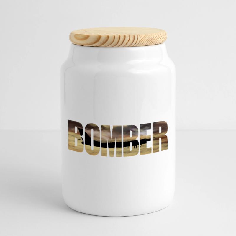 Bomber Tu-95 Cookie Jar with Wooden Lid