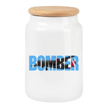 Bomber B-24 Liberator - Cookie Jar with Wooden Lid - white - Front